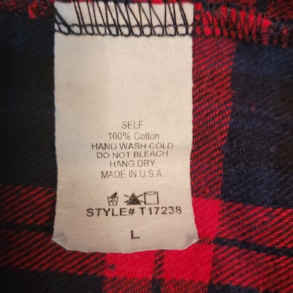 WHITE BIRCH Top Womens L Flannel Plaid Ruffle Hem Bell Sleeve Boho Cottagecore - Picture 5 of 10